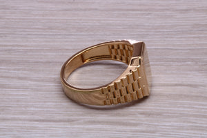 Rolex strap style Signet ring, suitable for ladies and gents of all age groups, available in your choice of precious metals