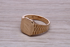Rolex strap style Signet ring, suitable for ladies and gents of all age groups, available in your choice of precious metals