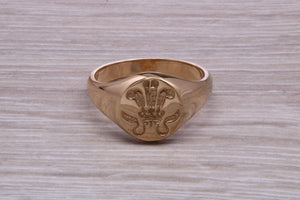 Chunky Prince of Wales Feathers Signet Ring