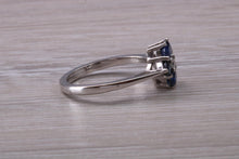 Load image into Gallery viewer, Blue Sapphire and Diamond set White Gold Ring