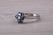 Load image into Gallery viewer, Blue Sapphire and Diamond set White Gold Ring