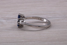 Load image into Gallery viewer, Blue Sapphire and Diamond set White Gold Ring