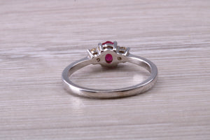 Dainty Ruby and Diamond Trilogy Ring