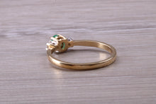 Load image into Gallery viewer, Dainty Emerald and Diamond Trilogy Ring