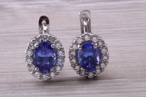 Two carat Tanzanite and Diamond set Earrings