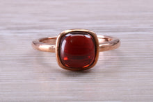 Load image into Gallery viewer, Cabochon cut Garnet set Rose Gold Solitaire