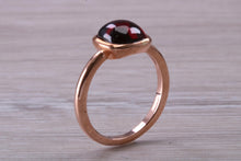 Load image into Gallery viewer, Cabochon cut Garnet set Rose Gold Solitaire