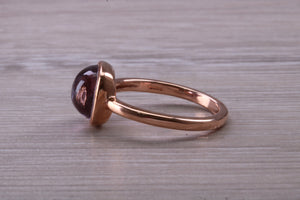 Cabochon cut Amethyst set Rose Gold Ring