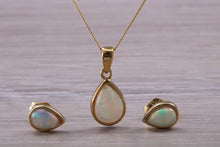 Load image into Gallery viewer, Opal Earrings with Matching Necklace set in Yellow Gold