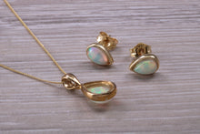 Load image into Gallery viewer, Opal Earrings with Matching Necklace set in Yellow Gold