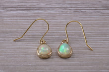 Load image into Gallery viewer, Beautiful Sparkly Tear Drop cut Opal set Yellow Gold Dropper Earrings