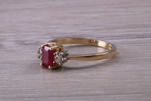 Load image into Gallery viewer, One carat Ruby and Diamond Trilogy Ring