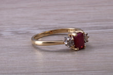 Load image into Gallery viewer, One carat Ruby and Diamond Trilogy Ring