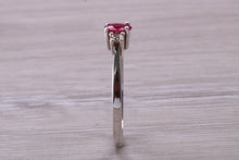 Load image into Gallery viewer, Dainty Ruby and Diamond Trilogy Ring