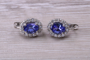 Two carat Tanzanite and Diamond set Earrings