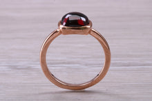 Load image into Gallery viewer, Cabochon cut Garnet set Rose Gold Solitaire