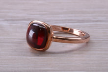 Load image into Gallery viewer, Cabochon cut Garnet set Rose Gold Solitaire