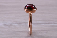 Load image into Gallery viewer, Cabochon cut Garnet set Rose Gold Solitaire