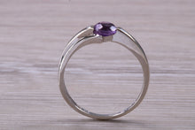 Load image into Gallery viewer, Round cut Natural Amethyst set White Gold Ring