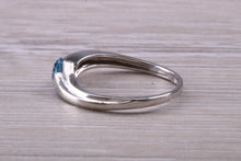 Load image into Gallery viewer, Round cut Blue Topaz set White Gold Ring