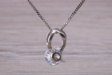 Load image into Gallery viewer, 9ct White Gold Diamond White C Z set Necklace