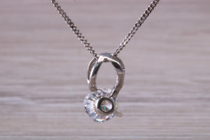 9ct White Gold Diamond White C Z set Necklace