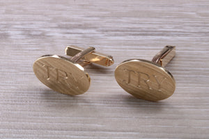 Personalised Oval Gentlemen's Gold Cuff Links