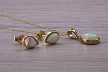 Load image into Gallery viewer, Opal Earrings with Matching Necklace set in Yellow Gold