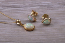 Load image into Gallery viewer, Opal Earrings with Matching Necklace set in Yellow Gold