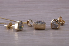 Load image into Gallery viewer, Love Heart cut C Z set 9ct Yellow Gold Earrings and Matching Necklace