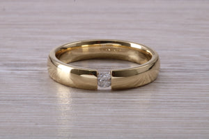 Radiant cut Diamond Tension set Chunky Band