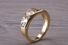 Load image into Gallery viewer, Wide and Chunky Diamond set Band, Round and Teardrop Cut Diamonds