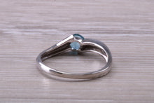 Load image into Gallery viewer, Round cut Blue Topaz set White Gold Ring