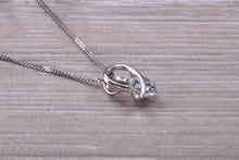 Load image into Gallery viewer, 9ct White Gold Diamond White C Z set Necklace