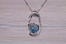 Load image into Gallery viewer, 9ct White Gold London Blue Topaz Necklace
