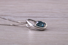 Load image into Gallery viewer, 9ct White Gold London Blue Topaz Necklace