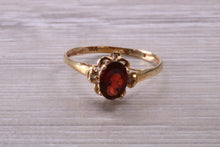 Load image into Gallery viewer, Dainty Garnet and Diamond Gemstone set Gold Ring