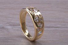 Load image into Gallery viewer, Wide and Chunky Diamond set Band, Round and Teardrop Cut Diamonds