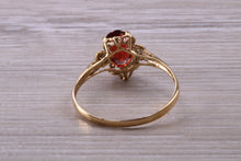 Load image into Gallery viewer, Dainty Garnet and Diamond Gemstone set Gold Ring