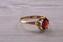 Load image into Gallery viewer, Dainty Garnet and Diamond Gemstone set Gold Ring