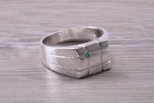 Load image into Gallery viewer, Emerald set Chunky Signet Ring