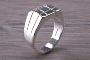 Emerald set Chunky Signet Ring
