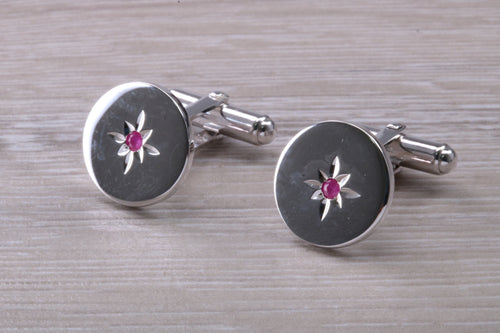 Ruby set Gentleman's Cufflinks