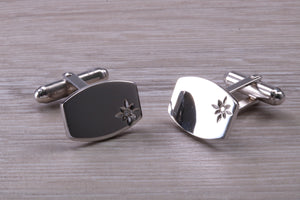 Natural Diamond set Gentleman's Cufflinks. made from solid sterling silver, traditional cufflinks with swivel back fittings.