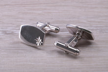 Load image into Gallery viewer, Natural Diamond set Gentleman&#39;s Cufflinks. made from solid sterling silver, traditional cufflinks with swivel back fittings.