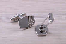 Load image into Gallery viewer, Natural Diamond set Gentleman&#39;s Cufflinks. made from solid sterling silver, traditional cufflinks with swivel back fittings.