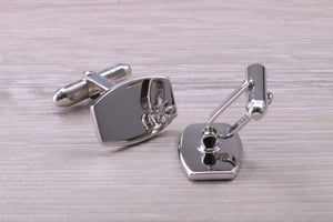 Natural Diamond set Gentleman's Cufflinks. made from solid sterling silver, traditional cufflinks with swivel back fittings.