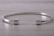 Load image into Gallery viewer, Solid Square Profile Torque Bangle, Completely Made from Solid Silver