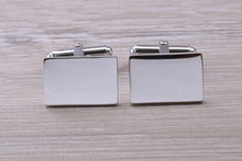 Load image into Gallery viewer, Gentleman&#39;s Cufflinks. Rectangle profile, made from solid sterling silver traditional cufflinks with swivel back fittings.