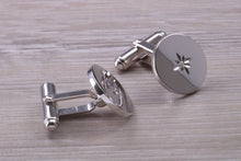 Load image into Gallery viewer, Natural Diamond set Gentleman&#39;s Cufflinks. made from solid sterling silver, traditional cufflinks with swivel back fittings.